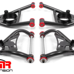 BMR 64-72 A-Body Upper And Lower A-Arm Kit - Black Hammertone